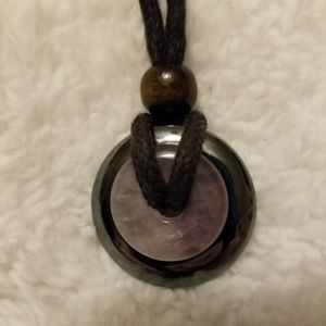 *ISO* hematite/amethyst necklace from earthbound